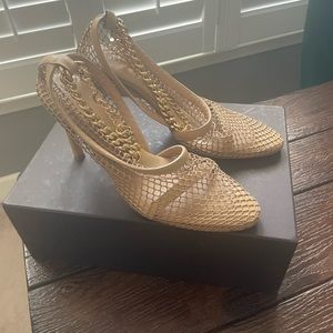 Bottega Veneta stretch chunky chain mesh pumps
